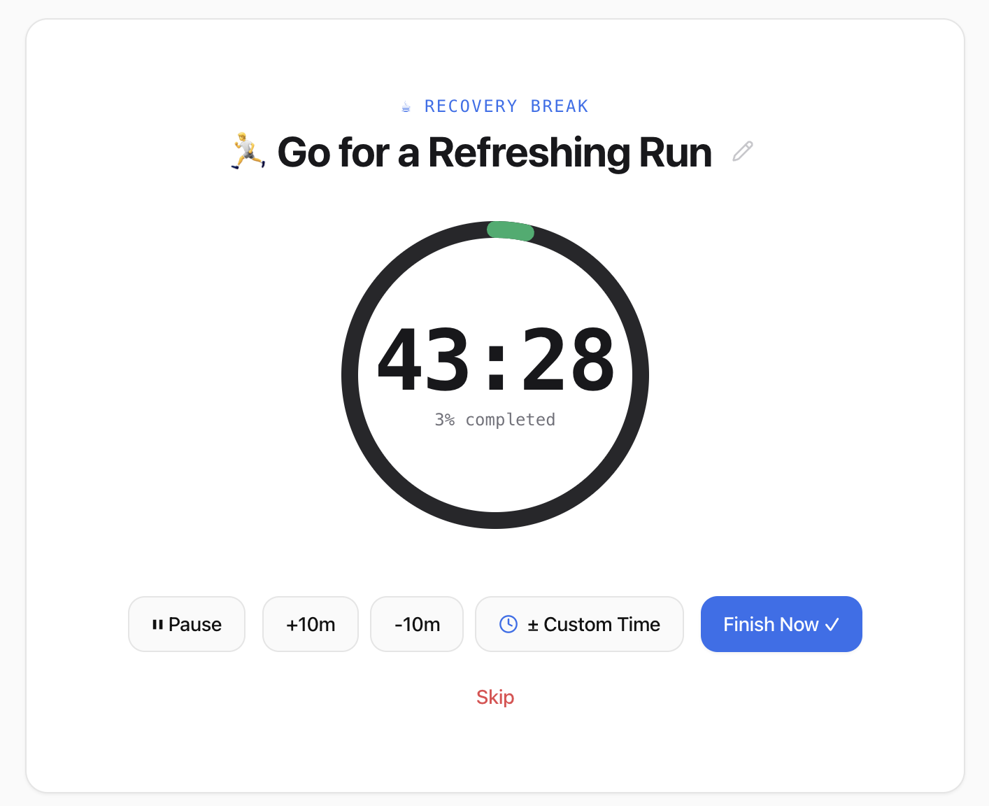 Freedom Runtime Engine Duration Adjustment Controls (+10m, -10m, Custom)