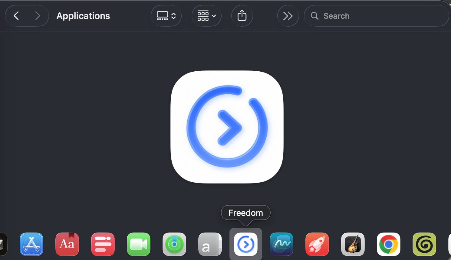 Step 3: Open Freedom app from Applications folder